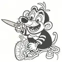 Chuck-E-Cheese with a Knife tattoo design idea