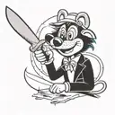 Chuck-E-Cheese with a Knife tattoo design idea