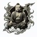 Lightning Buddha tattoo design idea