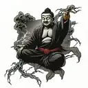 Lightning Buddha tattoo design idea
