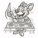Chuck-E-Cheese with a Knife tattoo design idea