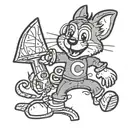 Chuck-E-Cheese with a Knife tattoo design idea