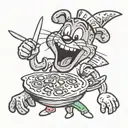 Chuck-E-Cheese with a Knife tattoo design idea