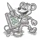 Chuck-E-Cheese with a Knife tattoo design idea