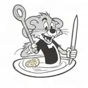 Chuck-E-Cheese with a Knife tattoo design idea