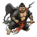 Lightning Buddha tattoo design idea