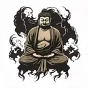 Lightning Buddha tattoo design idea