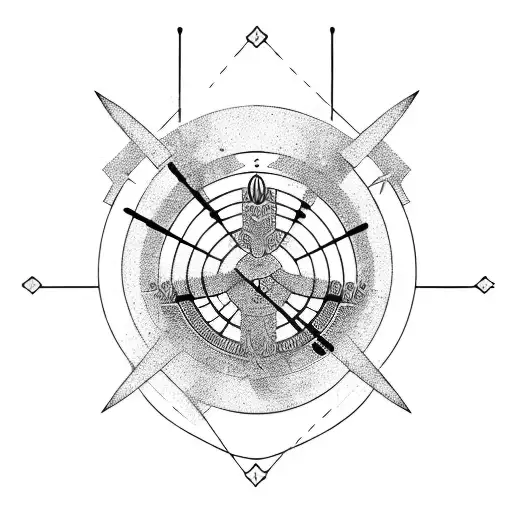 archery hunting  tattoo design idea