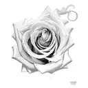 Rose, three clocks, shading, half sleeve tattoo design idea