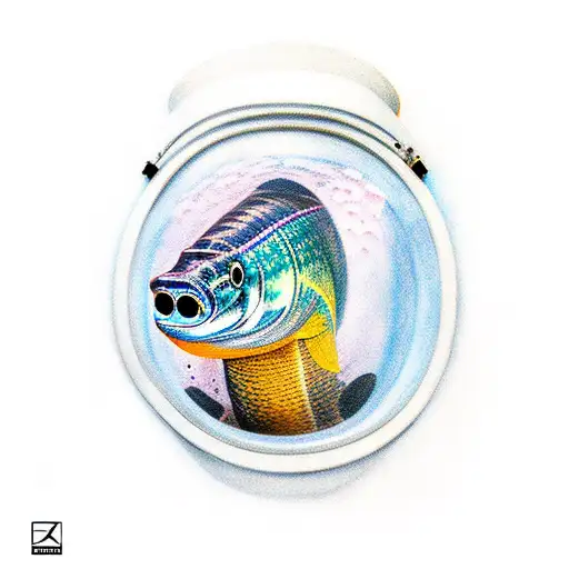 eel in a diving helmet tattoo design idea