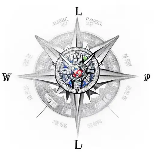 Dragon, d. luis I bridge fc porto logo and a compass tattoo design idea