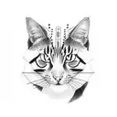 2 gatos, un gato blanco con negro y otro tigreado tattoo design idea