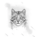 2 gatos, un gato blanco con negro y otro tigreado tattoo design idea