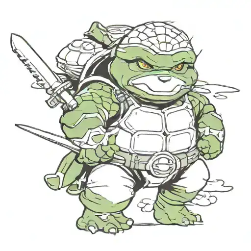 mix between ninja turtle and panda tattoo design idea