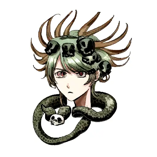 skull snake tattoo design idea