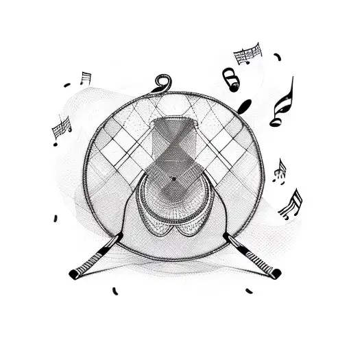 Combine elements of badminton and music into a unique design tattoo design idea