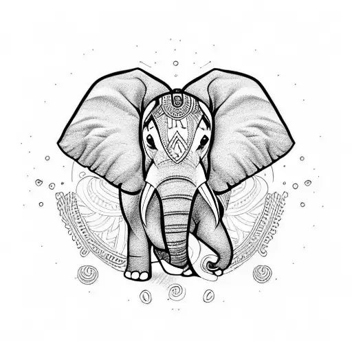 Elephant tattoo design idea