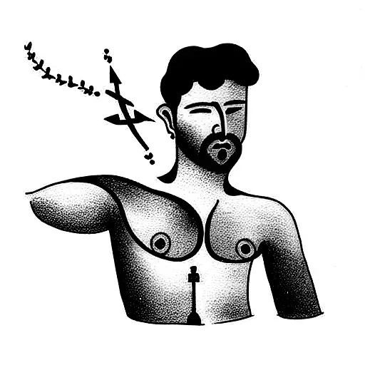 Ship with Theseus, the greek hero aboard tattoo design idea