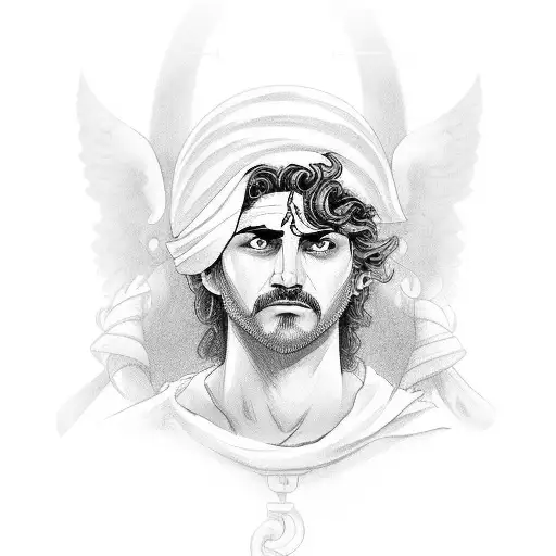 Ship with Theseus, the greek hero aboard tattoo design idea