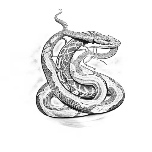 serpent coming out of an orb  tattoo design idea