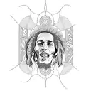 bob marley, three little birds, music notes tattoo design idea