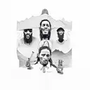 bob marley, three little birds, music notes tattoo design idea