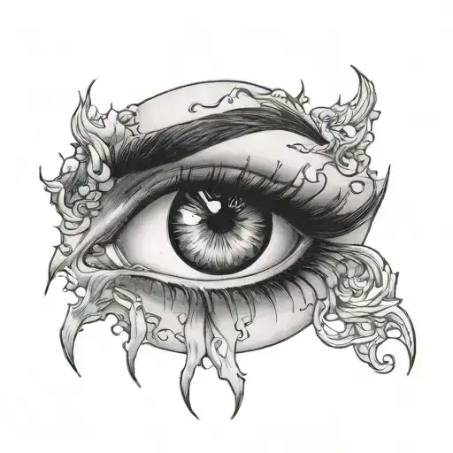 sexy goth chick ahegao face tattoo design idea