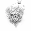 Harry Potter styled tulip  tattoo design idea