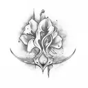 Harry Potter styled tulip  tattoo design idea