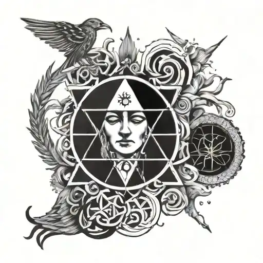 Stoicism symbols and quotes tattoo design idea