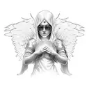 A team lead symbolically depicted as a guardian angel protecting their grand baby tattoo design idea