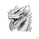 happy dragon tattoo design idea