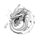 happy dragon tattoo design idea