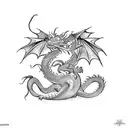 happy dragon tattoo design idea