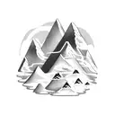 Mountain Scene with waterfall  tattoo design idea