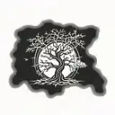 tree of life sephiroth black and white  occult satanic devil symbols  tattoo design idea