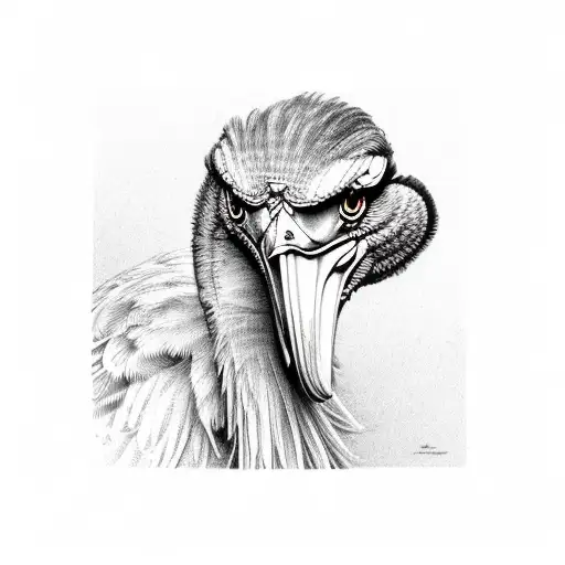 shoebill stork demon tattoo design idea