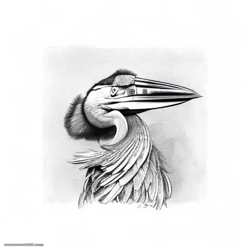shoebill stork tattoo design idea