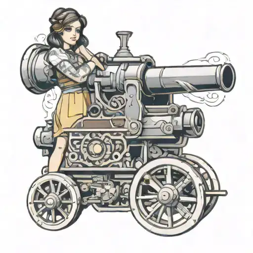 my daughter emilia and an arsenal cannon tattoo design idea