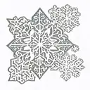 paw print snowflake design  tattoo design idea