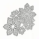 paw print, snowflake design featuring tattoo design idea