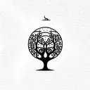 Tree of Life with father and son tattoo design idea