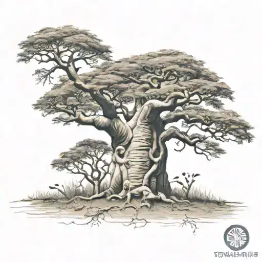 A nice baobab tree   tattoo design idea