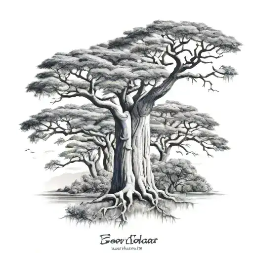 A nice baobab tree   tattoo design idea