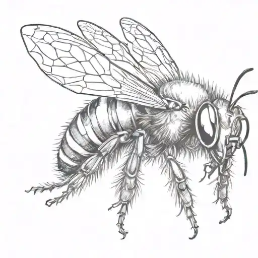 black capenter bee  tattoo design idea
