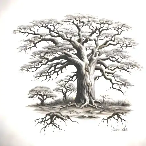 A nice baobab tree   tattoo design idea