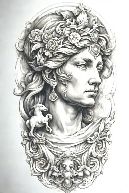 greek mythology  inspired sleeve tattoo tattoo design idea