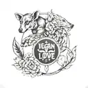 a tattoo which represents both that aspect of a life a  vegan  with high love for sustainability and high  love for anim tattoo design idea