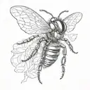 black capenter bee  tattoo design idea