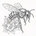 black capenter bee  tattoo design idea